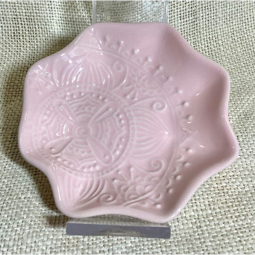 New KARMA pink medallion mandala trinket plate dish tray